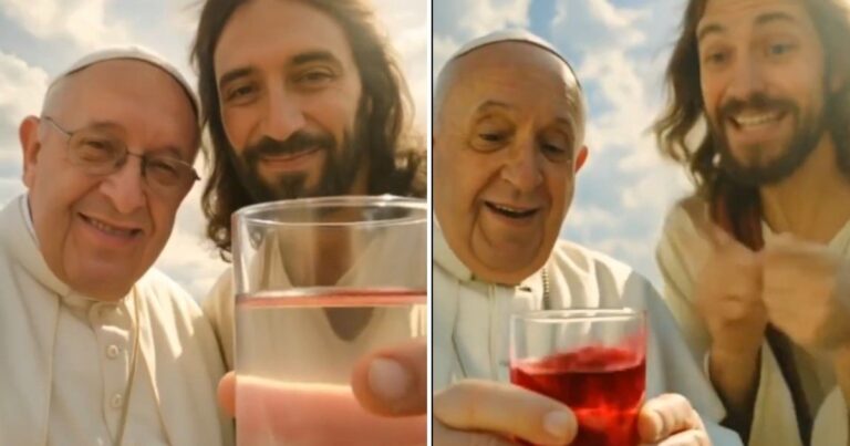 Con inteligencia artificial, simulan un emotivo encuentro entre el papa Francisco y Jesús