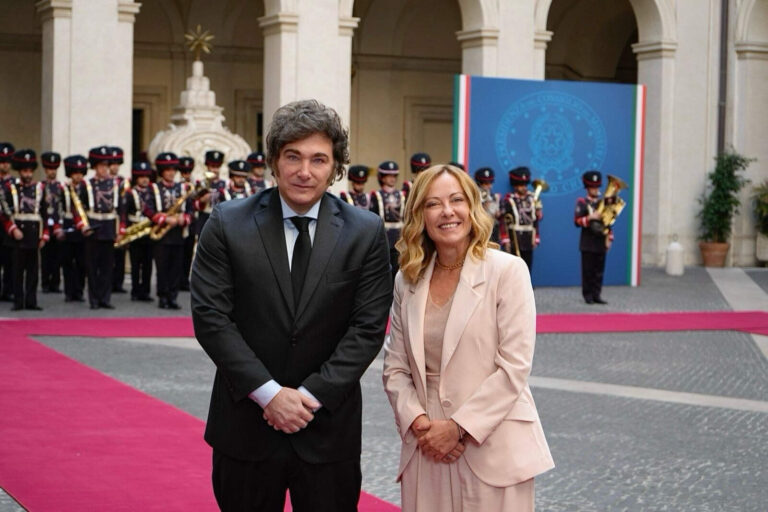 Las mejores fotos de Javier Milei y Giorgia Meloni en Roma